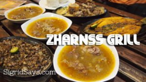 Filipino dishes at Zharnss Grill