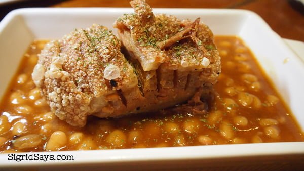 Pork and beans at Jaimie's Cafe