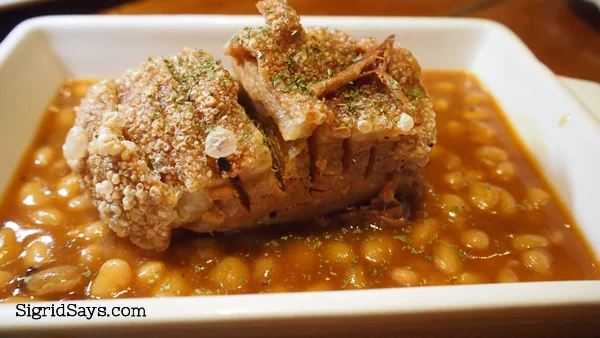Pork and beans at Jaimie's Cafe