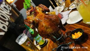 Brewery Gastropub Iloilo restaurant - chicken in a beer can