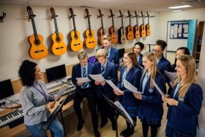 private school uniforms - students - choir - music practice - glee club