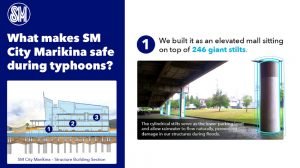 Building on Stilts - climate change resilient design - eco-friendly design - SM City Marikina - SM Sustainability - Marikina River - floods - typhoons - marked safe
