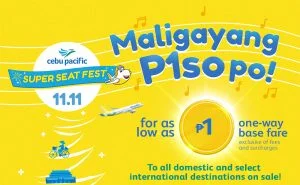 Cebu Pacific, Piso Sale, 11-11 Sale, travel, air travel, airline, Philippines, domestic destinations, Cebu Pacific flight