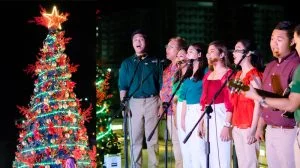 Park Inn by Radisson Bacolod hotel Christmas tree lighting - De La Salle Chorale Bacolod
