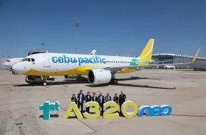 Cebu Pacific - A320neo from China - Chinese aircraft - cargo plane - aircraft delivery - airbus - launch at the hangar with executives