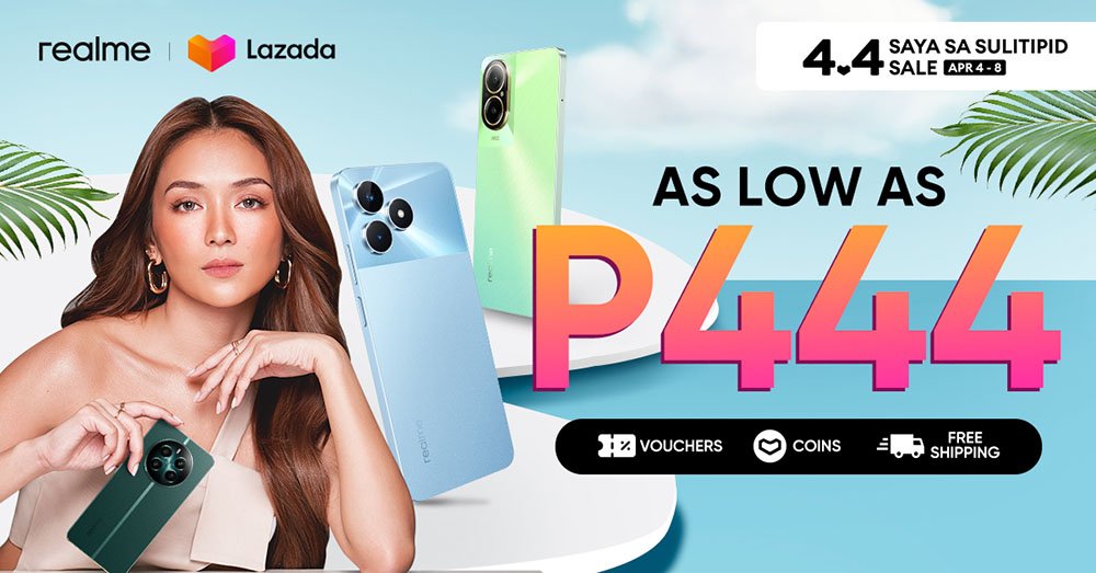 Score realme Devices for as Low as P444 at the Lazada 4.4 Saya sa SuliTipid Sale