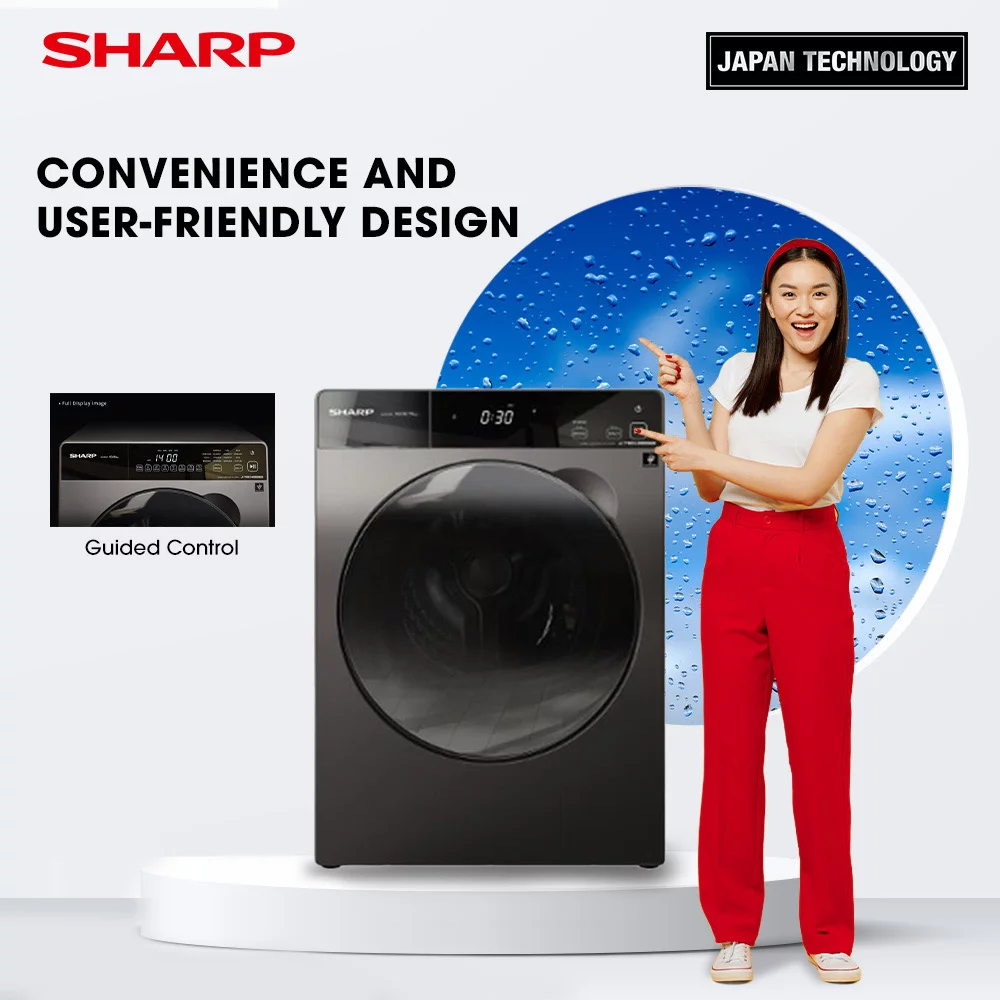 Sharp, Sharp appliances, Sharp home appliances, Sharp washing machine, home, Sharp Philippines, fully automatic front load washing machine
