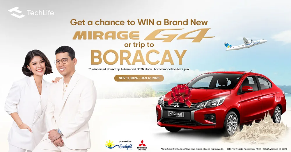 Christmas is just around the corner, and to make the holiday season even merrier, TechLife is holding a Grand Raffle Promo. The TechLife Fam can win a brand new Mitsubishi Mirage G4 or embark on a trip for two to Boracay, complete with airfare and accommodations courtesy of Sunlight Air. Simply purchase TechLife’s top products this holiday season—the TechLife Pad Neo or the TechLife Bluetooth Speaker 2—to automatically earn an entry to the grand raffle promo. With the TechLife Pad Neo, users can enjoy smooth and uninterrupted browsing with Seamless LTE Connectivity paired with a 10.1" High Definition Display for vivid color and graphics. Performance and storage are already covered with an option to expand RAM to 8GB through RAM Expansion and choose between 128GB or 64GB internal storage, which can also be expanded to 1TB. Meanwhile, the TechLife Bluetooth Speaker 2 delivers good sound quality all around thanks to its long battery life of 8 hours and IPX7 Water Resistance rating, which protects the device from accidental water submersion. The Dual 48mm Drivers also fill the room with crisp, clear audio to liven up any Christmas party. Not only can the TechLife Fam Unwrap the Joy of Entertainment with these devices, but they can also win big this season of giving. In addition to the grand prizes, P300,000 worth of products will be given away during the minor draw, such as a realme 13 Pro+ 5G, realme Pad X Wi-Fi, and realme Watch S2. To increase the chances of winning, earn more raffle entries by purchasing any TechLife product worth P1,000 and above, equivalent to one raffle entry. The TechLife Fam can purchase from any authorized TechLife store nationwide or even checkout from TechLife’s official E-commerce platforms on TikTok, Shopee, and Lazada. To validate the entry, don’t forget to register using the Grand Raffle Draw Form and await further instructions. The minor draw is set for December 25 and January 15, 2025, while the grand raffle draw is slated for January 18. The Grand Raffle Promo runs until January 12, 2025, so there’s still plenty of time to purchase any TechLife product and submit an official entry. This is the chance to make Christmas special, so shop now and celebrate the holiday season with TechLife. To learn more about TechLife’s Grand Raffle Promo and other announcements from TechLife, follow its official social media pages on Facebook, Instagram and TikTok.