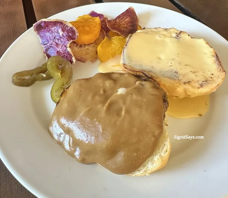 The Wimpy's open-faced burger with gravy and sweet cheese sauce is an old-time favorite.
