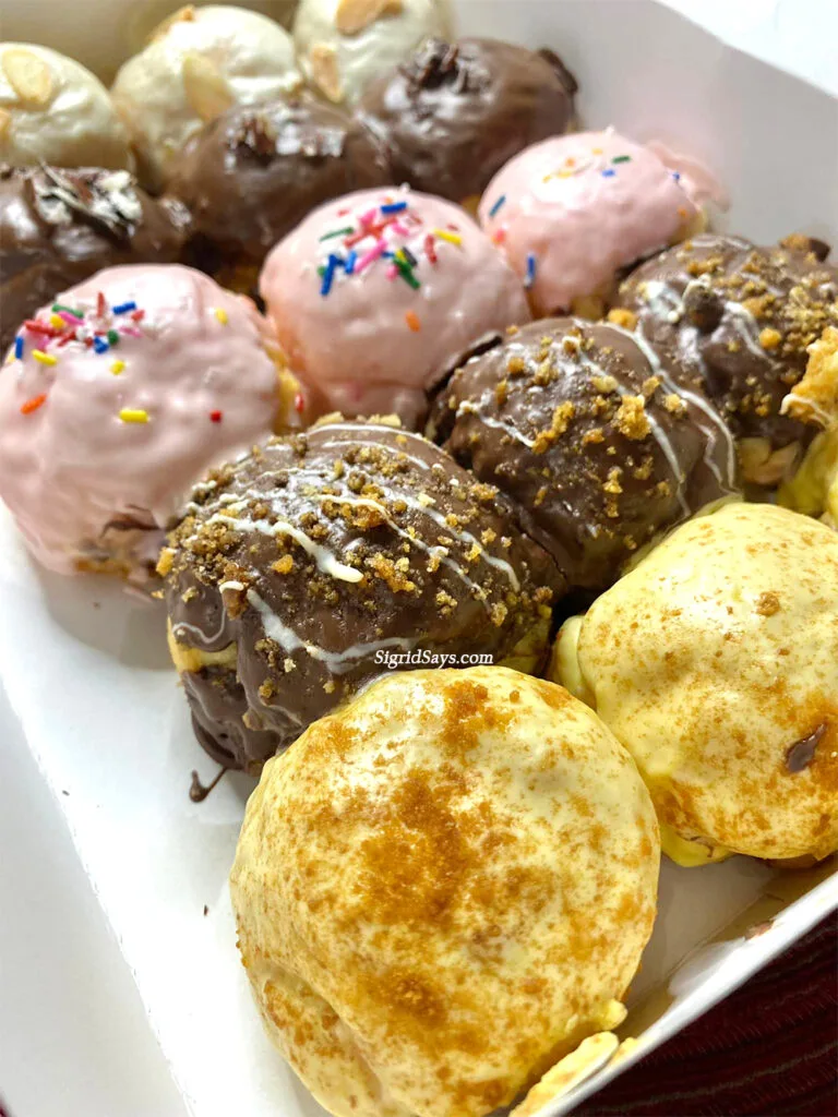 Neat row of Doughnut holes from Sofia's Cakes and Pastries in Bacolod City.