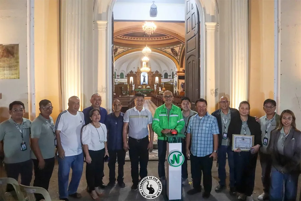 Negros Power, together with the San Diego Pro Cathedral community, energized and lit up the cathedral at Silay City on January 12, 2026. The Cathedral lighting shows the glow of Silay City. Present during the lighting ceremony were: from left to right: Mr. Salvador Somes, Mr. Joel Jaquinta, Rev. Fr. Angelo Ansula, Ms. Gerle Sulmaca, Hon. Darryl Hinolan, Engr. Jeric Pancho, Hon. Joedith Gallego, Engr. Bernard Bailey del Castillo, Engr. Christian John Villena, Hon. Michael Maravilla, Engr. Leomel Tambanillo, Ms. Ma. Cecilia Pe, Engr. Edwin Montemayor, Atty. Lyana Paula Tomulto