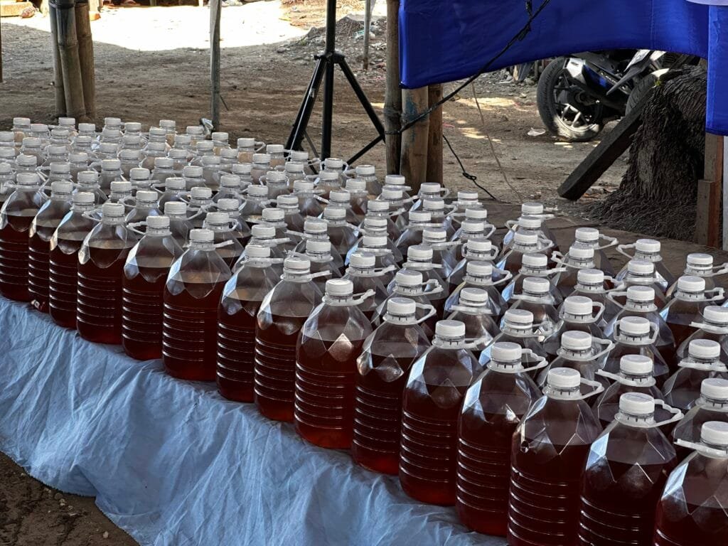 Bio-diesel in gallons, distributed at Brgy. Singcang Bacolod City, a joint project with Cong. Albee Benitez.

