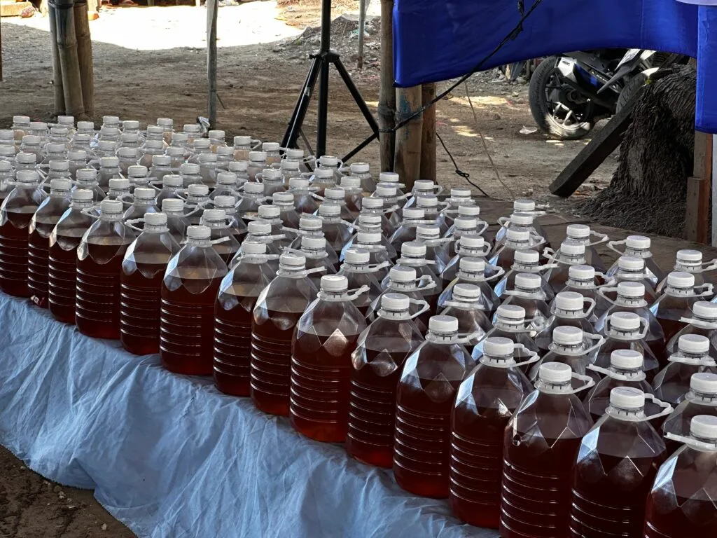 Bio-diesel in gallons, distributed at Brgy. Singcang Bacolod City, a joint project with Cong. Albee Benitez.

