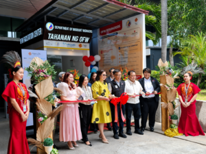 Officials from the Department of Migrant Workers (DMW), Cebu Pacific (CEB), Mactan-Cebu International Airport (MCIA), and the Cebu provincial government lead the ribbon-cutting ceremony for the opening of the OFW Facilitation Center at Mactan-Cebu International Airport.