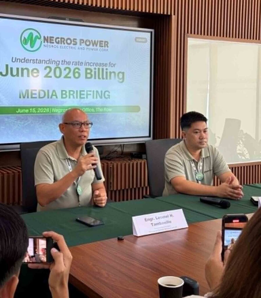 Engr. Leomel Tambanillo and Engr. Christian John Villena patiently explain to the media the current events pertaining to the power rates increase.