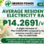 Negros Power - October 2026 electricity rates